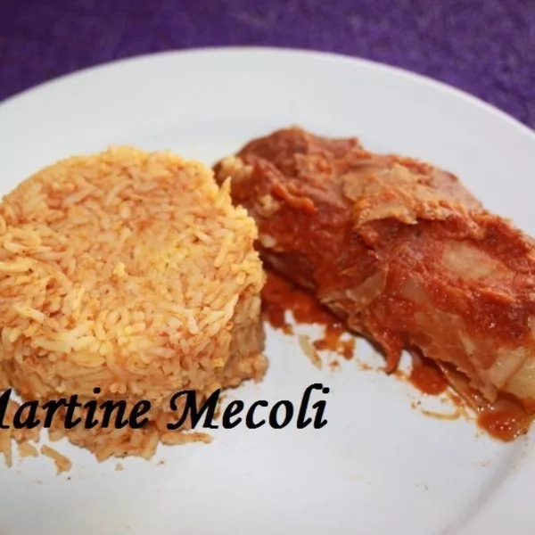 Endives au jambon au coulis de tomates accompagnées de timbales de riz basmati sans cook'in