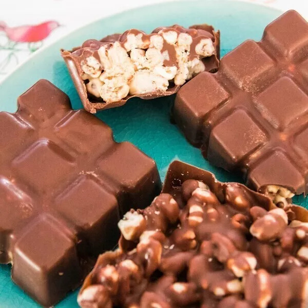 Petites tablettes façon Kinder Country au pop-corn non sucré SANS I-COOK'IN