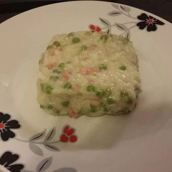 risotto au des de jambon et petits pois 