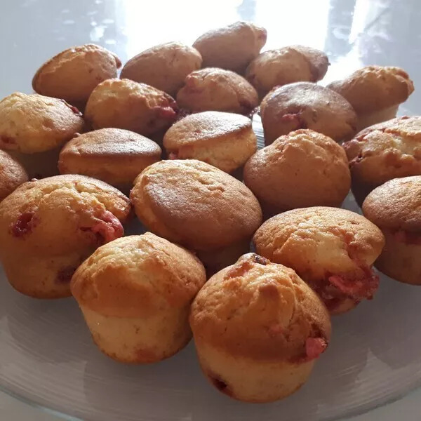 Muffins aux pralines roses