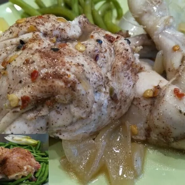 Coquelet vapeur sauce à la biere 