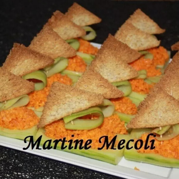 Petites barques de crudités concombre carottes sans cook'in