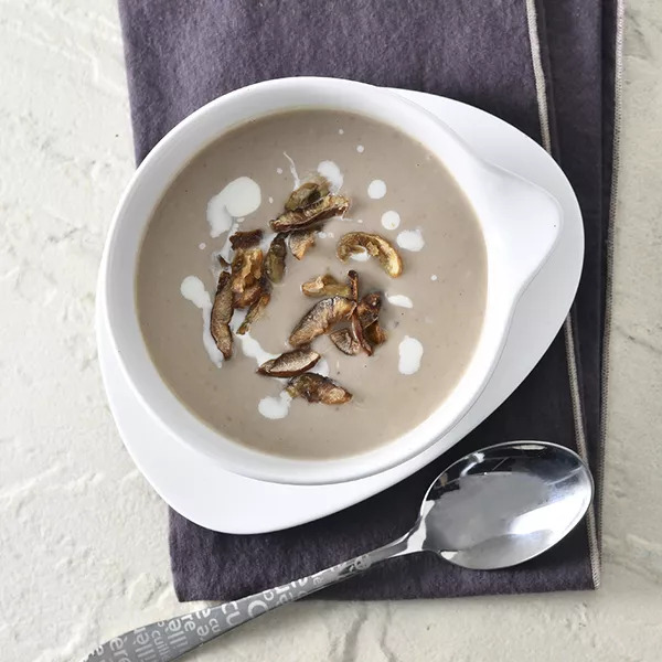 Velouté de châtaignes pelées au feu 