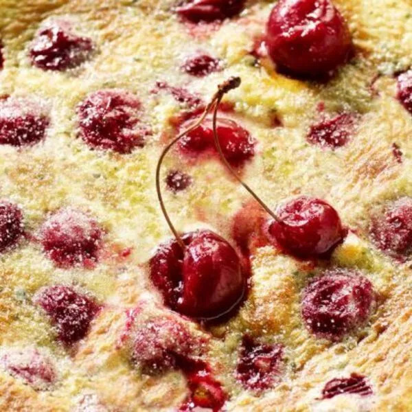 Clafoutis aux cerises et thé matcha