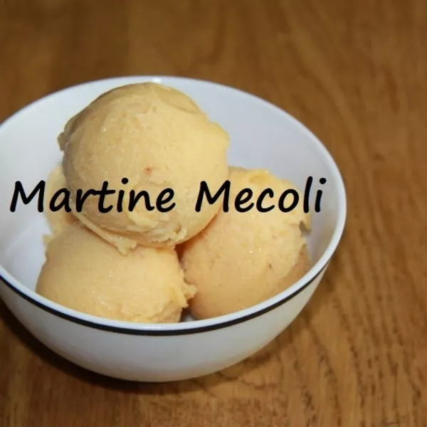 Sorbet express à la pêche sans cook'in et sans sorbetière