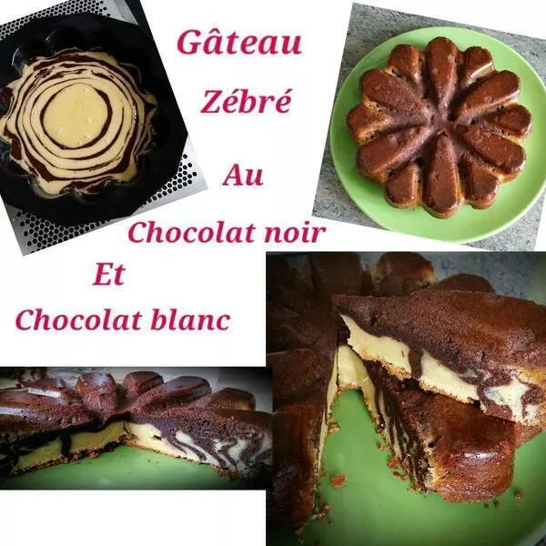 gâteau zèbre chocolat noir chocolat blanc