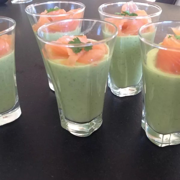 Mousse de courgettes basilic et saumon (Dude)