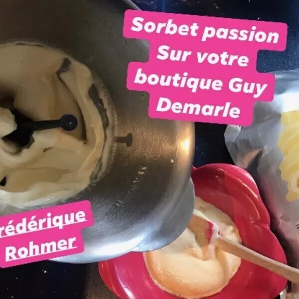 Sorbet passion ou framboises ou citron